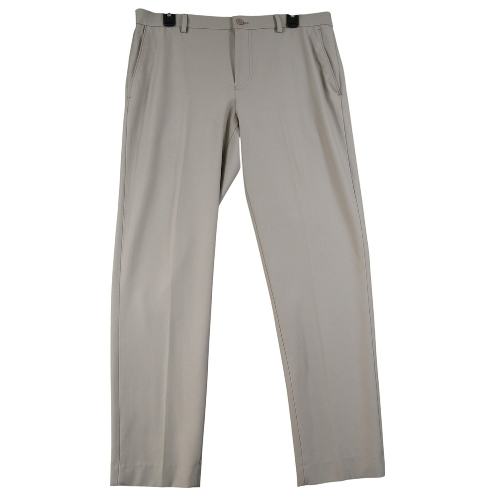 Calvin Klein Performance Dress Pants Men 34 Slim Fit Tan Stretch Business Casual
